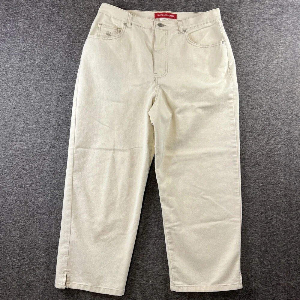 EUC! Gloria Vanderbilt Size Missy 10 Ivory‎ Stretch